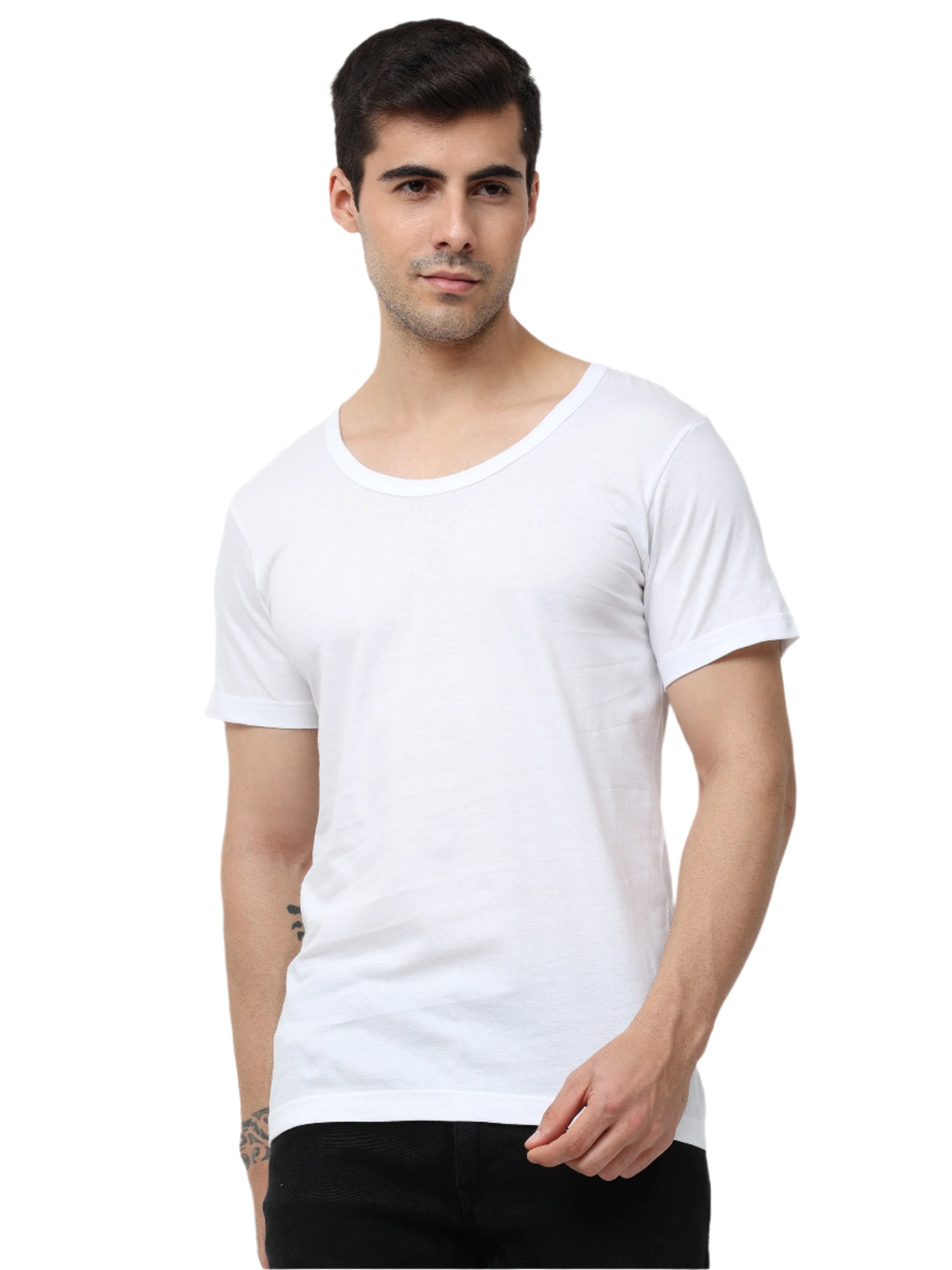 OTOMAN Men's Super Cotton Half Sleeve Vest (Pack of 2)