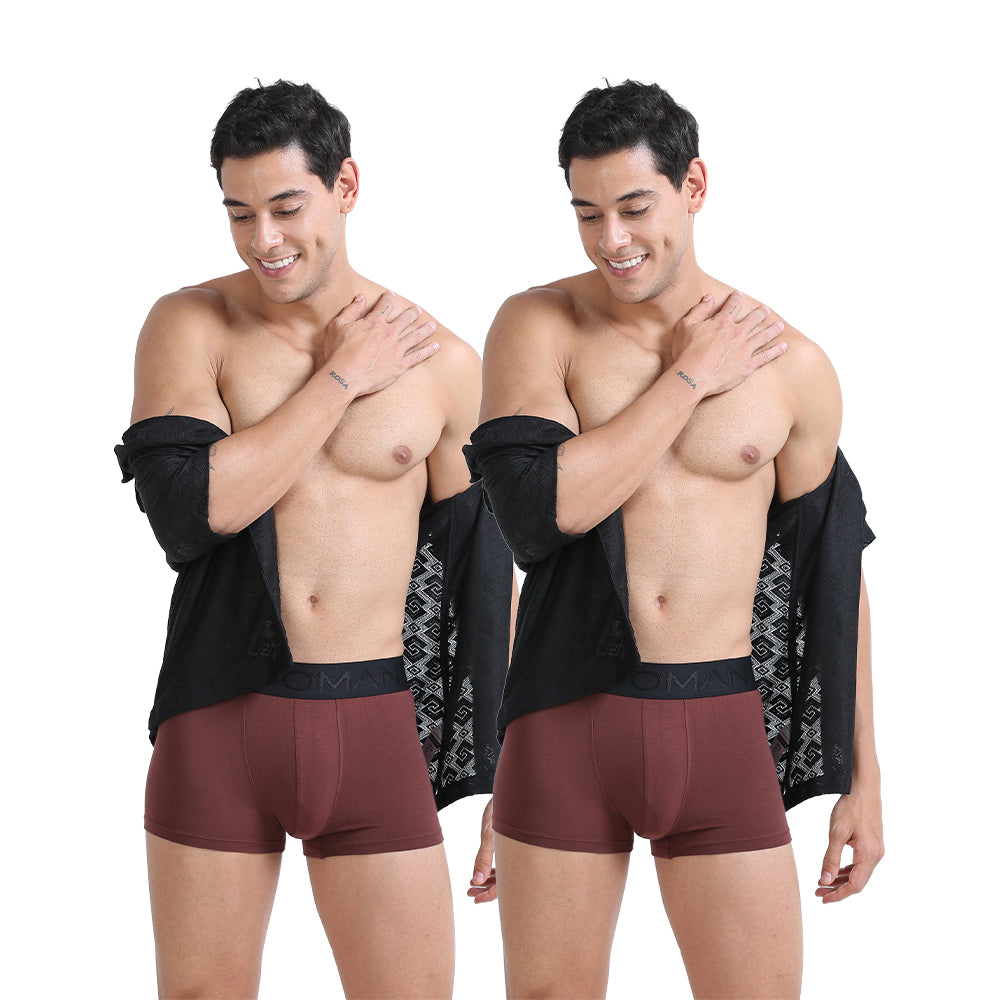 OTOMAN Solid Trunks for Men (Pack of 2)