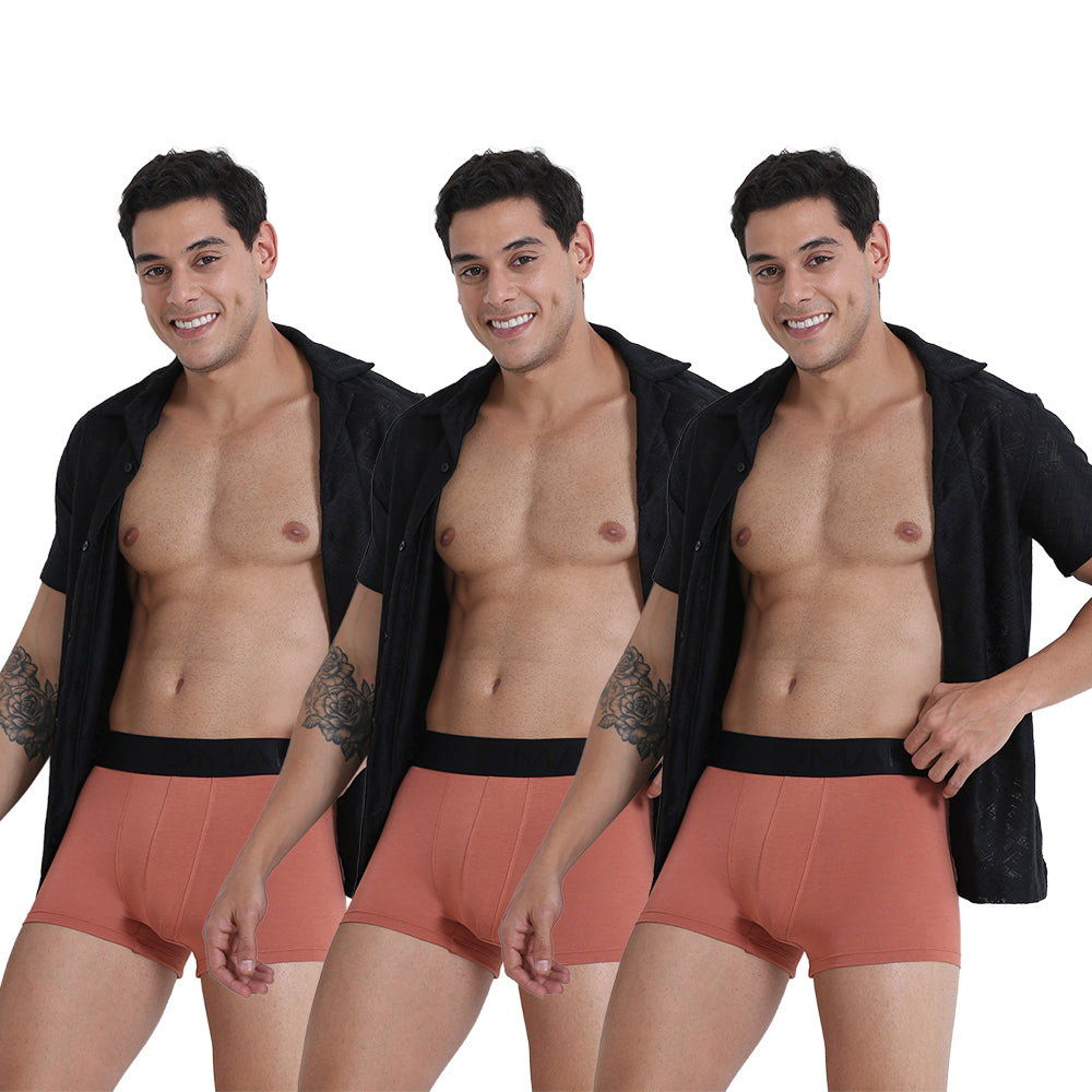OTOMAN Solid Trunks for Men (Pack of 3)