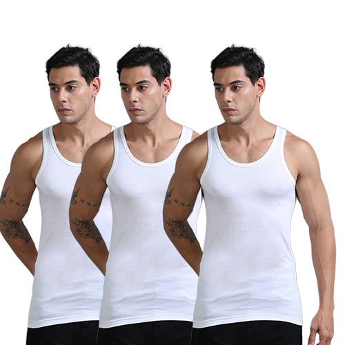 OTOMAN Men's Super Cotton Vest (sleeveless) (Pack of 3)