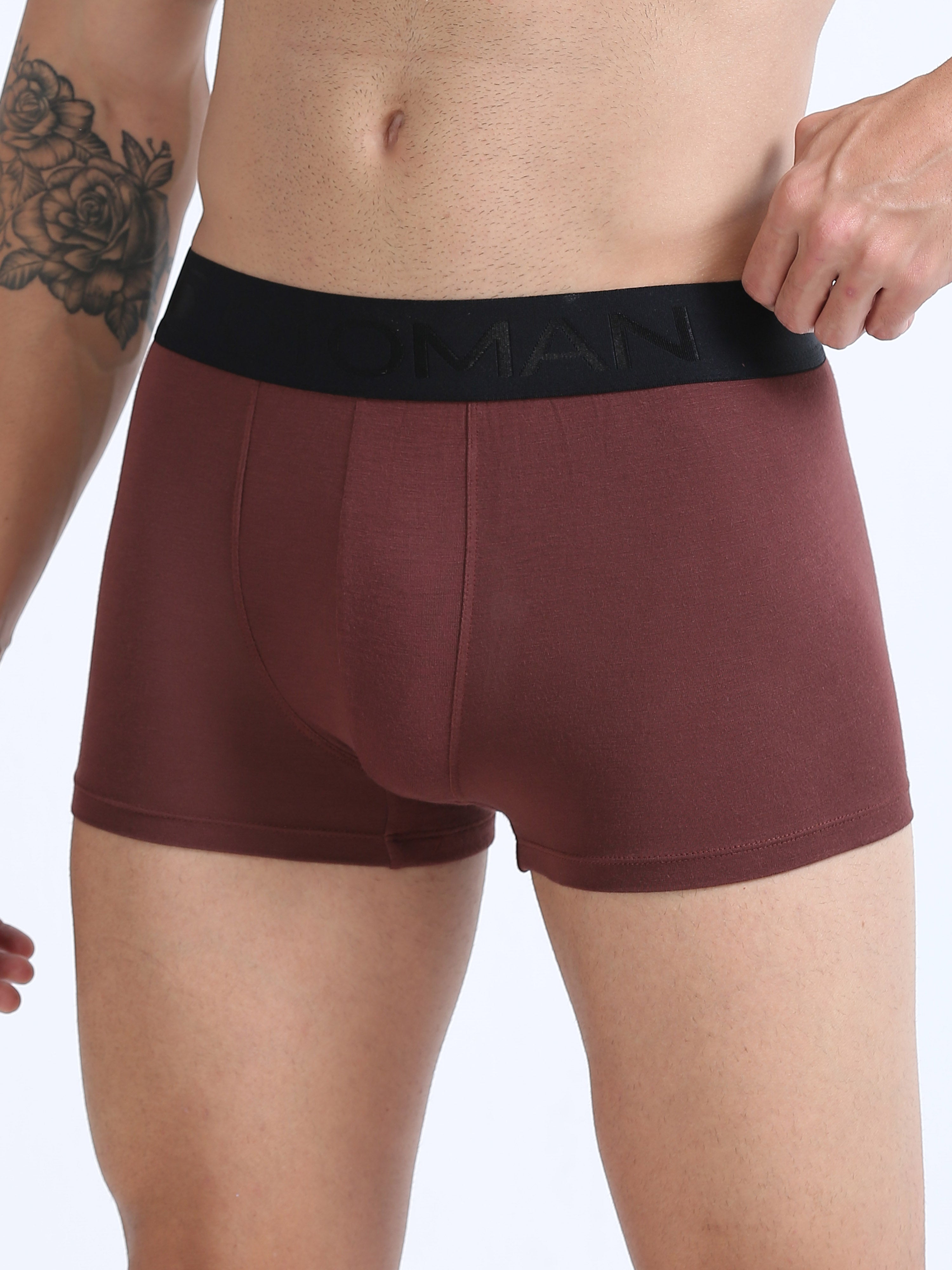 OTOMAN Solid Trunks for Men (Pack of 2)