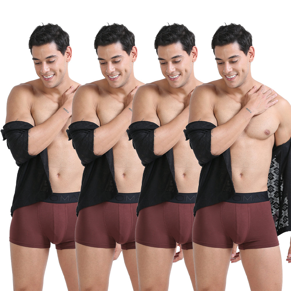 OTOMAN Solid Trunks for Men (Pack of 4)