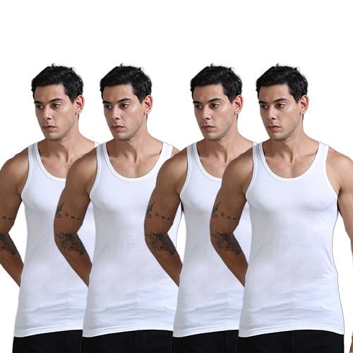 OTOMAN Men's Super Cotton Vest (sleeveless) (Pack of 4)