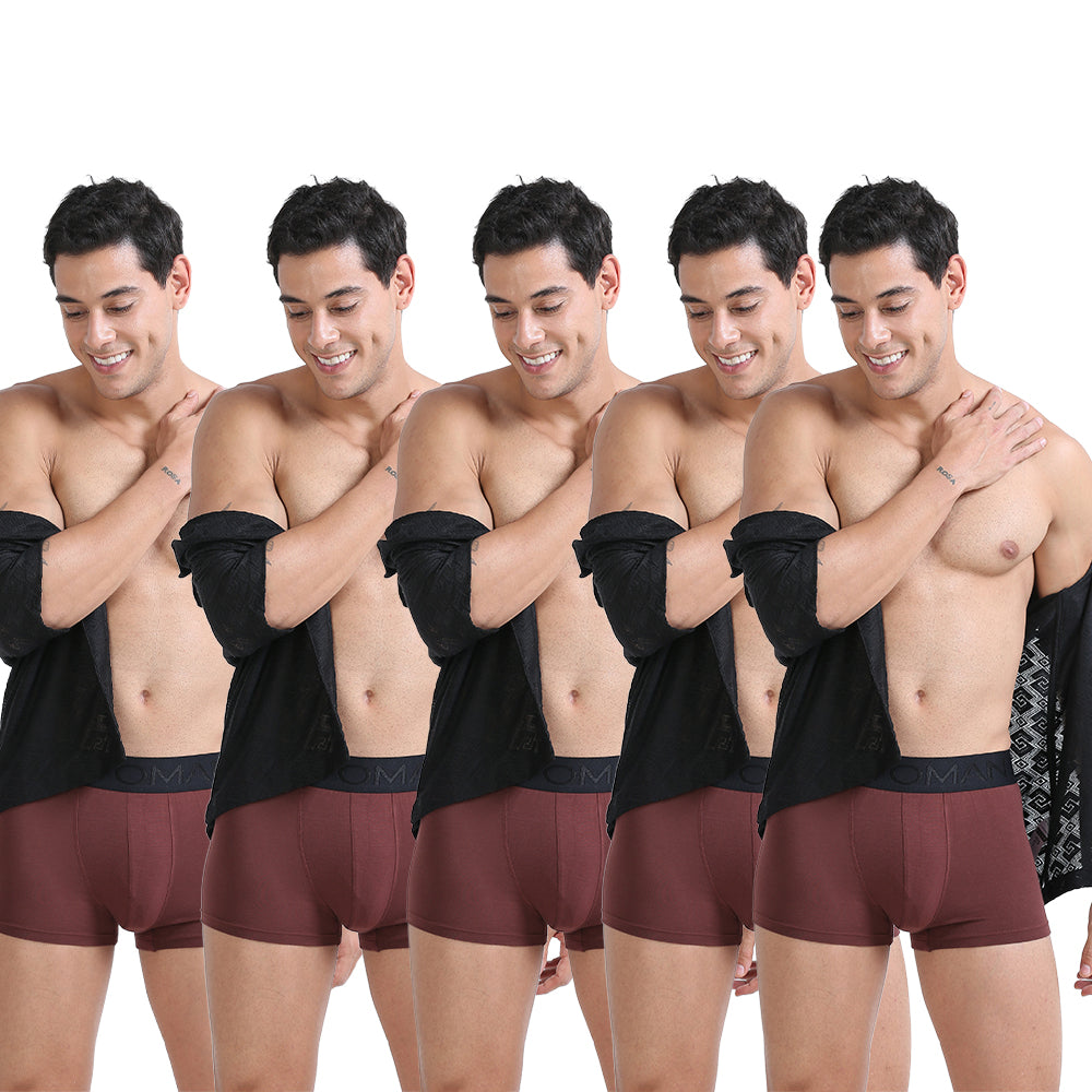 OTOMAN Solid Trunks for Men (Pack of 5)