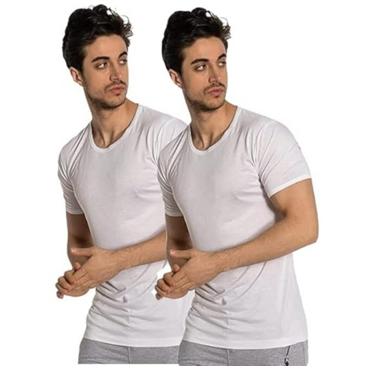 OTOMAN Men's Bamboo Cotton Half Sleeve Vest (Pack of 2)