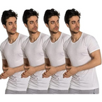 OTOMAN Men's Bamboo Cotton Half Sleeve Vest (Pack of 4)