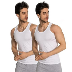 OTOMAN Men's Bamboo Cotton Sleeveless Vest (Pack of 2)