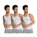 OTOMAN Men's Bamboo Cotton Sleeveless Vest (Pack of 3)