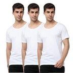 OTOMAN Men's Super Cotton Half Sleeve Vest (Pack of 3)