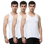 OTOMAN Men's Super Cotton Sleeveless Vest (Pack of 3)