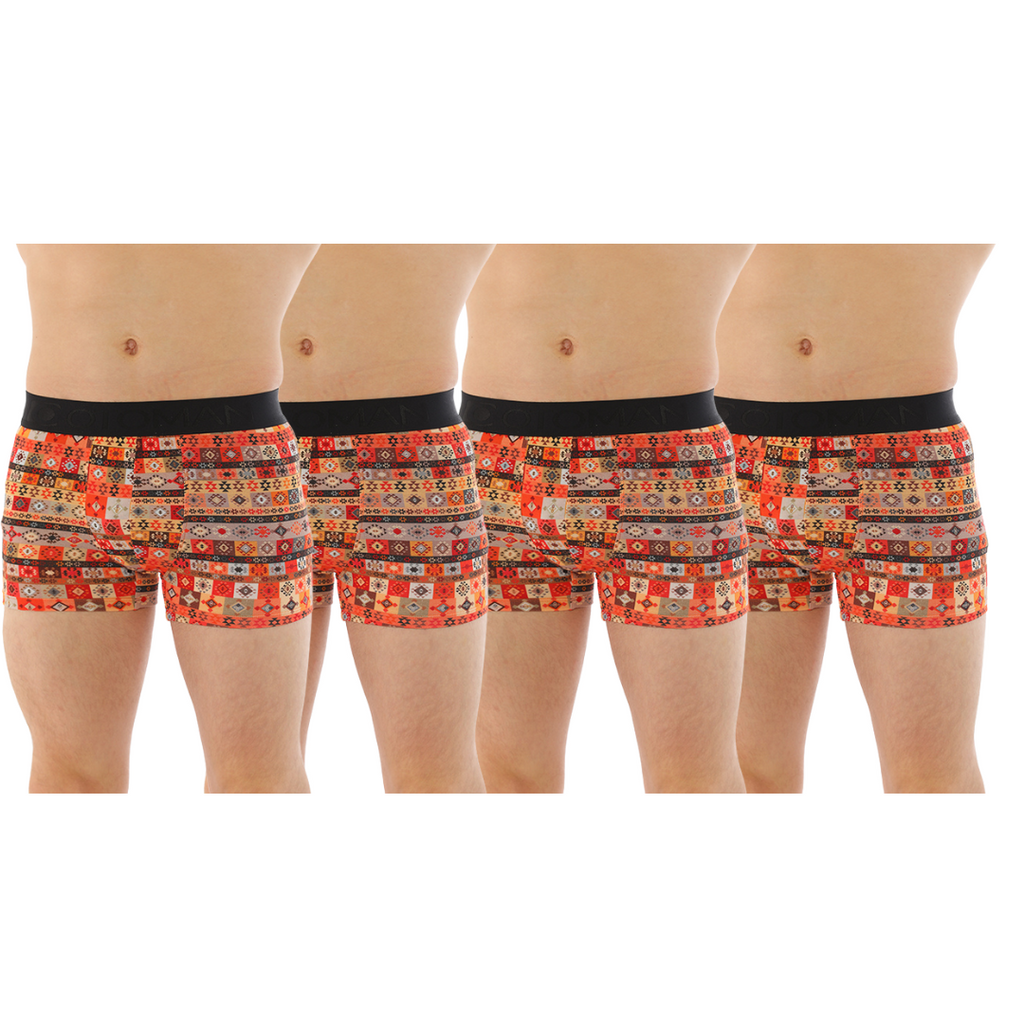OTOMAN Printed Trunks for Men made with 100% Bamboo Fiber (Pack of 4)