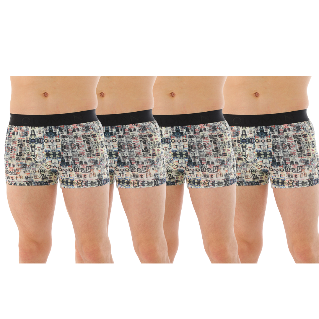OTOMAN Printed Trunks for Men made with 100% Bamboo Fiber (Pack of 4)