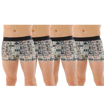 OTOMAN Printed Trunks for Men made with 100% Bamboo Fiber (Pack of 4)