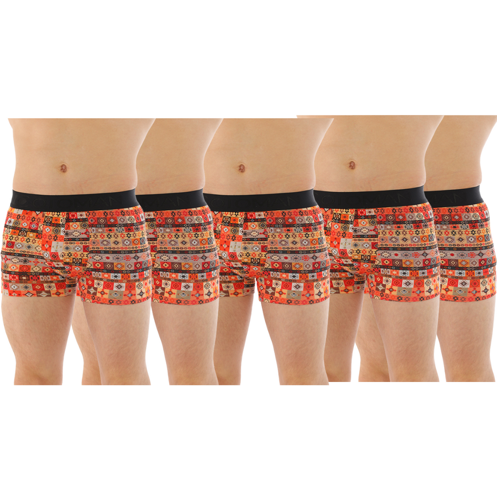 OTOMAN Printed Trunks for Men made with 100% Bamboo Fiber (Pack of 5)