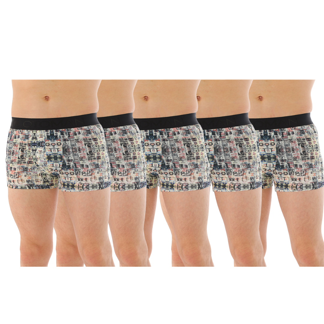 OTOMAN Printed Trunks for Men made with 100% Bamboo Fiber (Pack of 5)