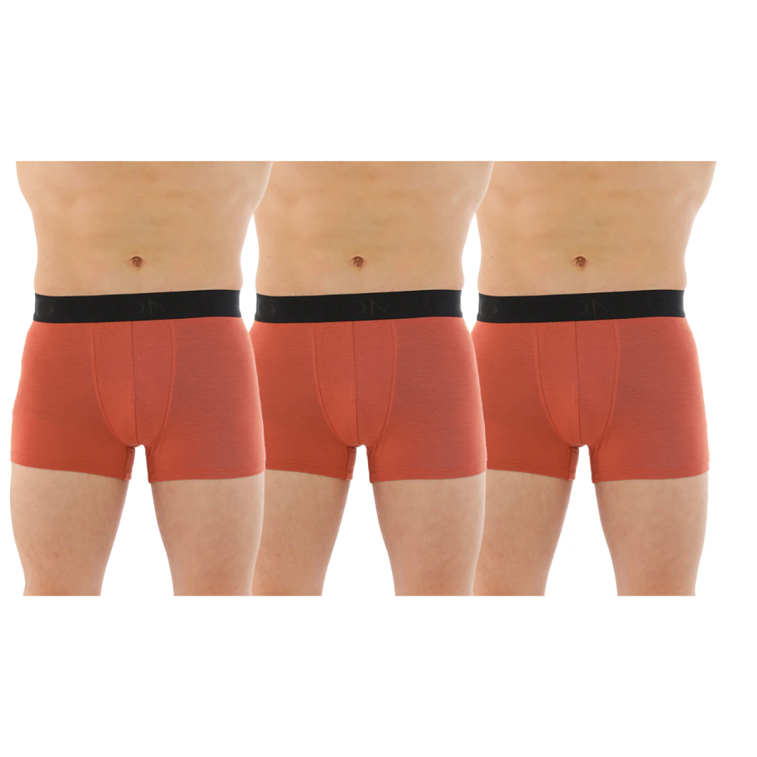OTOMAN Solid Trunks for Men made from 100% Bamboo Fiber (Pack of 3)