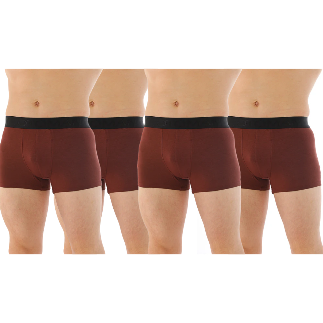 OTOMAN Solid Trunks for Men made from 100% Bamboo Fiber (Pack of 4)
