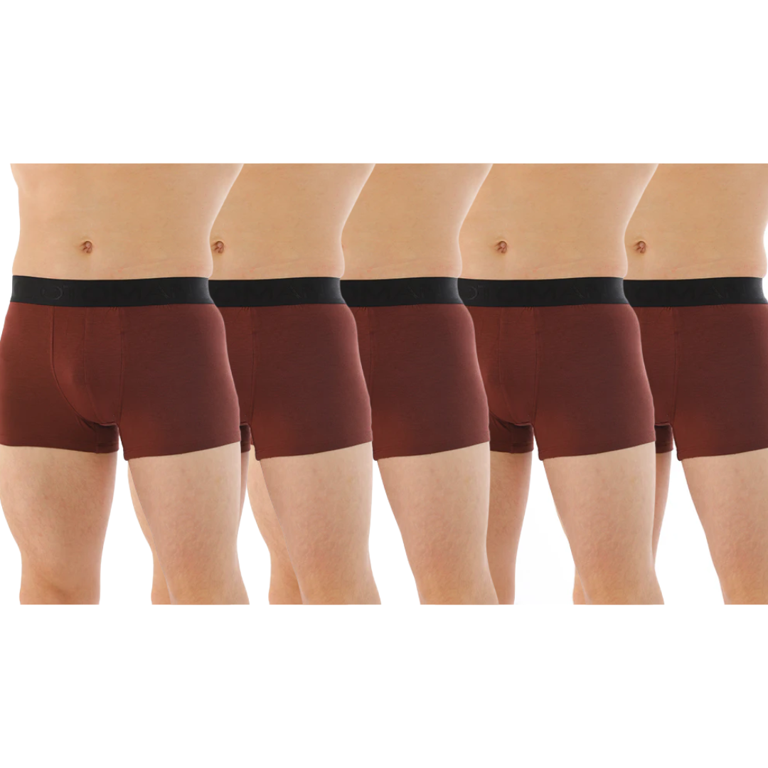 OTOMAN Solid Trunks for Men made from 100% Bamboo Fiber (Pack of 5)