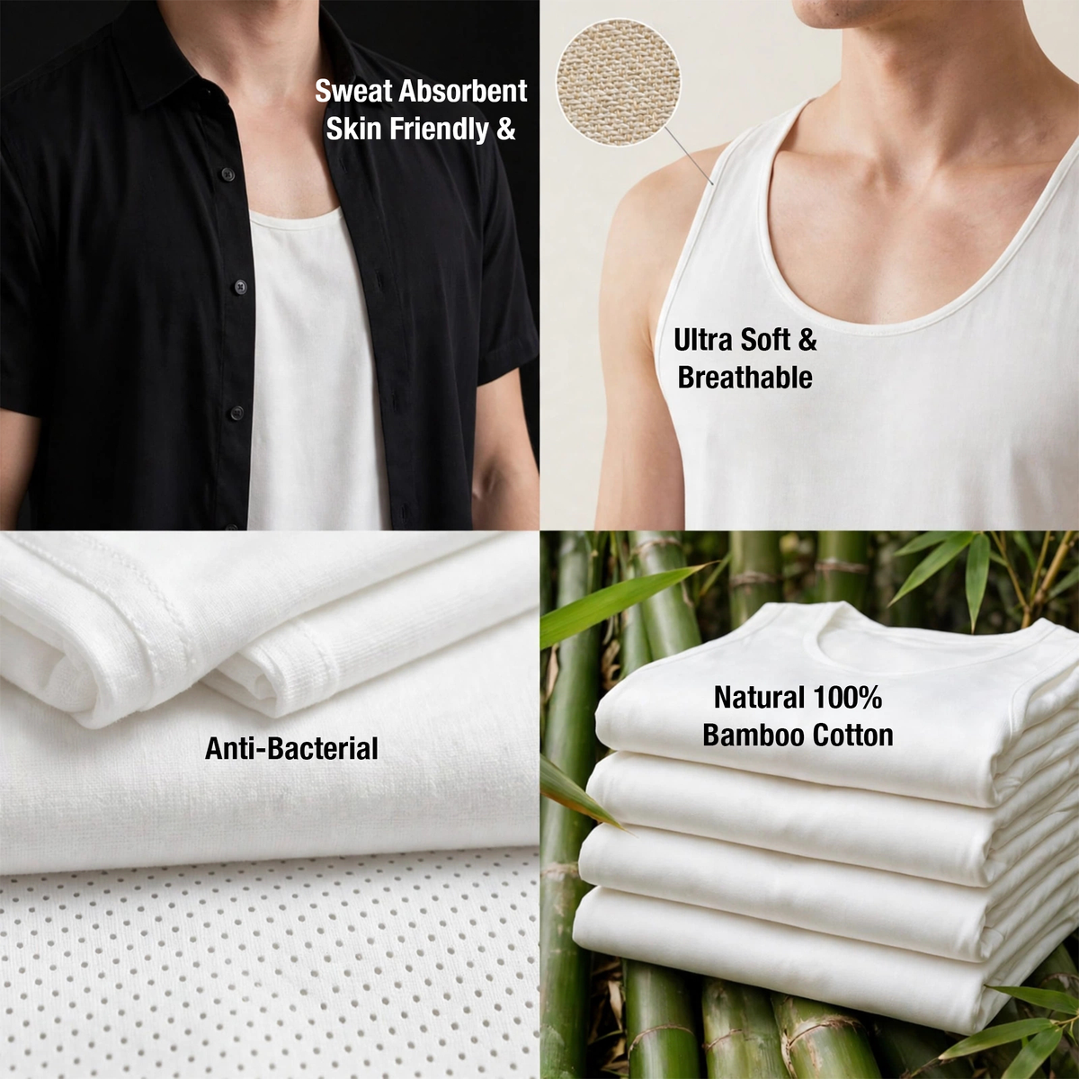 OTOMAN Men's Bamboo Cotton Sleeveless Vest