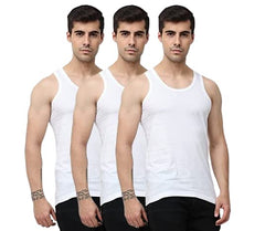 OTOMAN Men's Super Cotton Sleeveless Vest (Pack of 3)