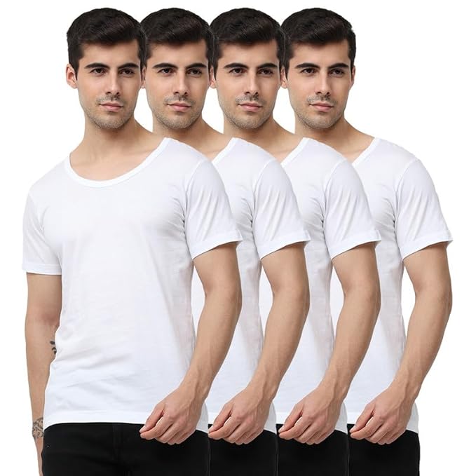 OTOMAN Men's Super Cotton Half Sleeve Vest (Pack of 4)