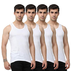 OTOMAN Men's Super Cotton Sleeveless Vest (Pack of 4)