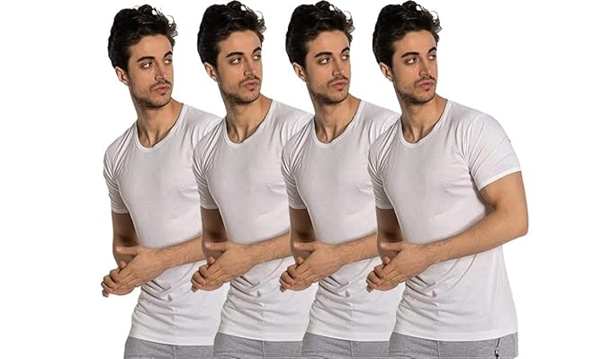 OTOMAN Men's Bamboo Cotton Vest (half sleeve) (Pack of 4)