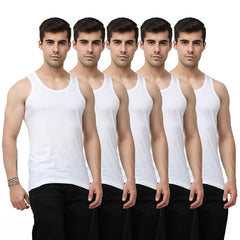 OTOMAN Men's Super Cotton Sleeveless Vest (Pack of 5)